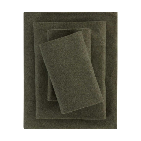 Mainstays – Parure de lit en jersey extra doux, enrichi en coton, pour adulte, Twin‑XL, couleur Sea Turtle Green, 3 pièces