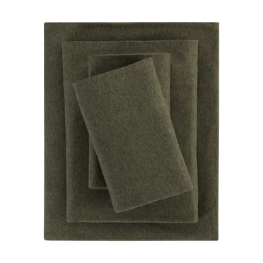 Mainstays – Parure de lit en jersey extra doux, enrichi en coton, pour adulte, Double, couleur Sea Turtle Green, 4 pièces