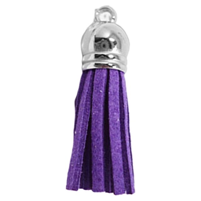 tredstone 28 Pieces Keychain Charms Creative Delicate Keyring Pendant Tassels Simple Handbag Decor Tassel Craft Decoration DIY Accessory Purple