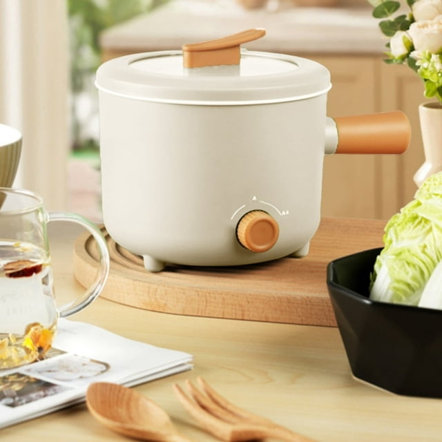 EIGTHTAIL Electric Cooking Pot Multifunctional Non Stick Electric Cooking Pot 2 Gear Mini Hot Pot Cooker with Handle Electric Hot Pot Suitable for Dorm Small Families Apartments Hotel Coo