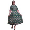 thumbnail image 1 of Bimba Floral Ladies Button Down Print Dress A-Line Cocktail Party Shirt Dress-XX-Large, 1 of 5