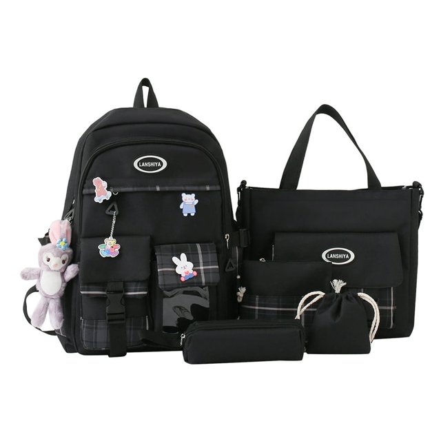 Sac à Dos Mignon pour Femmes Mode 5 Pcs/set pour Adolescentes (Violet)