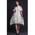 thumbnail image 2 of Bimba Robe Droite à Épaules Dénudées pour Femmes, Tunique de Fête à Col Rond Imprimée d'Oiseau Blanc - Très Grand, 2 of 6