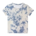 thumbnail image 2 of Offres pour Bébés! EQWLJWE T-Shirts Teinture sur Nœuds pour Filles, T-Shirt Court Graphique Teinture sur Nœuds pour Filles de 3 à 14 Ans, Chemisiers d'Été Décontractés Colorés à Col Rond et Manches Courtes, Hauts T-Shirt Mignons, 2 of 5