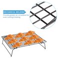 thumbnail image 4 of Stackable Cooling Racks for Cooking and Baking with Folding Legs, Wire Grid Steel, Kitchen Counter and Oven Safe,16"x10"in Rectangle, 4 of 6