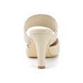 thumbnail image 2 of BLISSFUL STEP Women's Pointed Toe Elastic Strap Stiletto Heelsed Mules Beige 9, 2 of 8