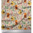 thumbnail image 1 of Soimoi Cotton Poplin Fabric Floral,Musical Instruments & Animals Cartoon Fabric Prints by Yard 56 Inch Wide, 1 of 3