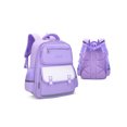 thumbnail image 1 of LUXUR Garçons Sac de Jour Multi Poches Sac à Main Poignée Supérieure Imperméable Sac à Dos Polyvalent Filles Colonne Vertébrale Protection Fermeture Éclair Unisexe Violet Petit, 1 of 2