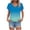 Bleu7, variante sur Tnhcen Blouses d'Été pour Femmes Col en V Imprimé Coupe Ample / Polyester Spandex Mélange Hauts de Vacances P-2TG / Vêtements de Maison Décontractés Essentiels