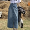 thumbnail image 2 of jovati Robe en Denim pour Femmes Décontractée Été Robe en Denim pour Femmes Printemps et Été Jupe à Poches Jupe Décontractée Mi-Longue, 2 of 6
