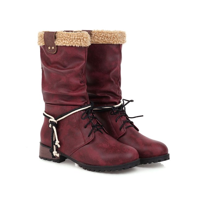 Thick Heel, Comfortable, Non-slip, Wear-resistant And Warm Strap Middle Tube