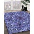 thumbnail image 3 of Ahgly Company Tapis d'Intérieur Lavable en Machine Carré Transitionnel Bleu Ciel, 3 Pieds Carré, 3 of 7