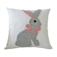 thumbnail image 2 of Weloille Easter Pillow Cover, Embroidered Rabbit Pattern Throw Pillowcase, Soft Breathable Linen Cushion Cover, Decorative Pillow Case for Sofa, Bedroom, Living Room Easter Decor, 2 of 6