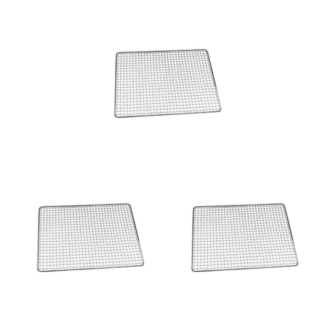 kurtrusly Barbecue Grille Soudée Lavable Réutilisable Portable Rectangulaire Plaqué Zinc BBQ Pique-Nique Grille Filet Accessoires 50x38cm 3Ensemble