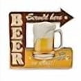thumbnail image 3 of Bey-Berk International WD502 Bière Servie Ici Panneau Métallique à DEL - Rouge, Jaune et Brun, 3 of 3
