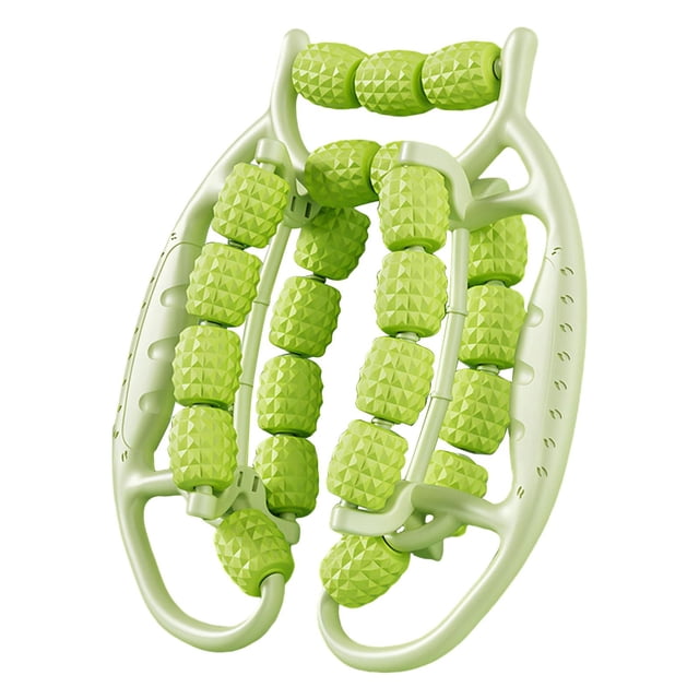Siruishop Circular Leg Clamp 23 Wheels Hand Held Muscle Roller for Traveling Hand Green