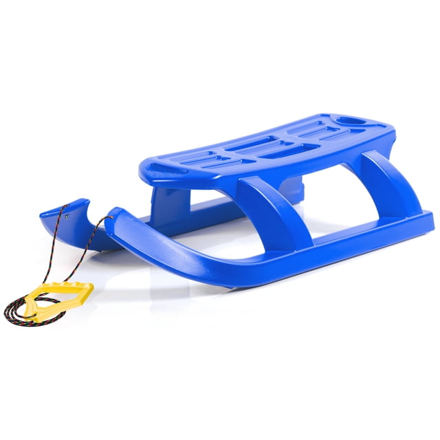 ArcticThrill Snow Sled for Kids - Snowtwin Sledge - Single Rider Racer Toboggan with Pull Rope; Outdoor Plastic Winter Sleigh for Toddlers & Kids