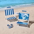 thumbnail image 2 of Chaise de plage Mainstays, rayée, bleue, tissu en polyester, 2 of 11