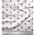 thumbnail image 1 of Soimoi Tissu Georgette Poly Rouge Décor Floral Artistique Tissu Imprimé au Mètre 52 Pouces de Large, 1 of 3