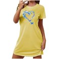 thumbnail image 1 of Rbaofujie Chemises de Nuit pour Femmes Chemise de Nuit Courte Surdimensionnée pour Femmes Mode Imprimé Poitrine Robe de Nuit à Manches Courtes Pyjama pour Filles, 1 of 7