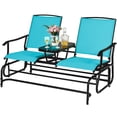 thumbnail image 3 of Costway 2 Person Outdoor Patio Double Glider Chair Loveseat Rocking Turquoise, 3 of 10