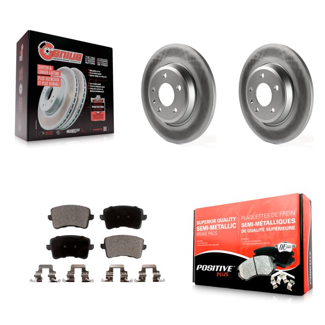 Transit Auto Rear Coated Disc Brake Rotors and Semi-Metallic Pads Kit for Car Audi Q5 A4 Quattro A5 allroad S5 KGF-101488