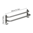 thumbnail image 3 of TopLLC Gray Towel Rack Without Punching Storage Rack For Storage Bathroom Hanging Rack Wall Mounted Bathroom Towel Hanging Rod Pole Hook 2-in-1 Bathroom hanging rod, 3 of 6