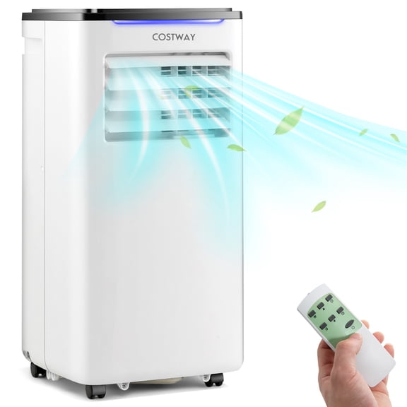 Costway Climatiseur Portable 10000 BTU 3-en-1 avec Refroidissement, Déshumidification, Ventilateur, Mode Sommeil