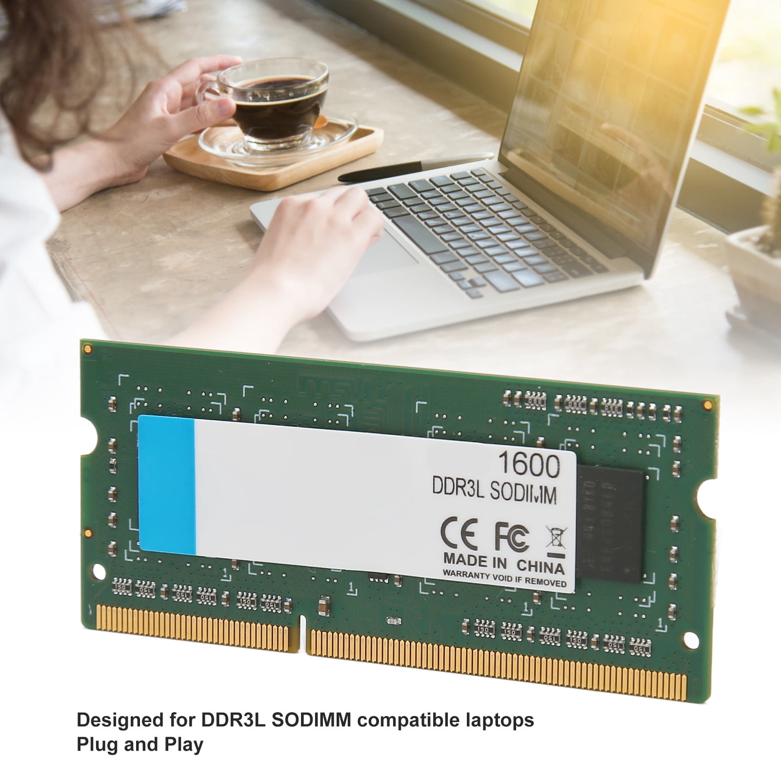 Crucial , 8GB 4GB DDR3L, SODIMM 1600MHz Laptop Memory, 64Bits
