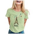 thumbnail image 1 of TINZ T-Shirt pour Femme Été Haut à Manches Courtes Col Rond Haut à Motif Haut Décontracté Chandails de Football pour Dames Chandails d'Été pour Femmes T-Shirt à Manches Courtes, 1 of 4