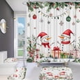 thumbnail image 3 of Rideau de Douche de Noël Rideau de Douche Père Noël Toile de Fond Suspendue Ensemble de Bain Crochets de Rideau de Douche, 3 of 6