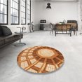 thumbnail image 4 of Ahgly Company Machine Washable Indoor Rectangle Transitional Yellow Orange Area Rugs, 4' x 6', 4 of 7