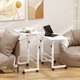thumbnail image 2 of HOMCOM Mobile Standing Desk with Adjustable Height, Stand Up Desk, White, 2 of 10