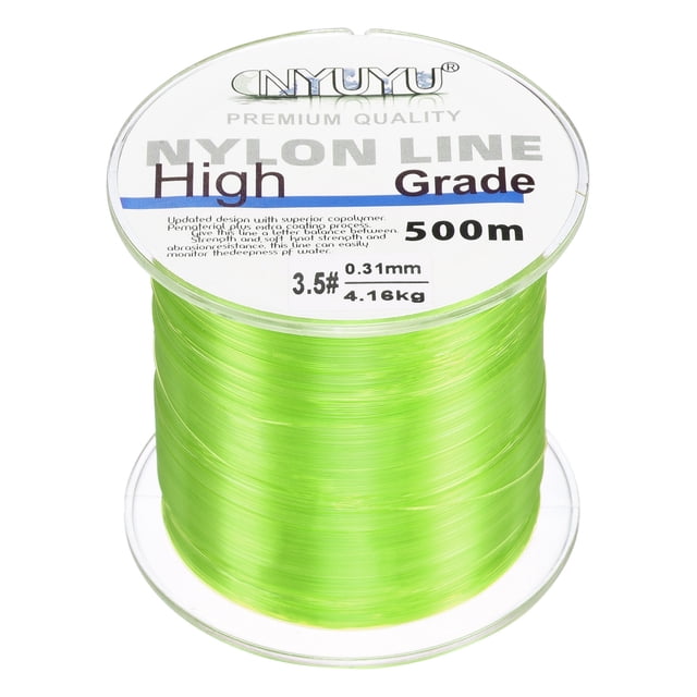 Uxcell 547Yard 10Lb Fluorocarbon Coated Monofilament Nylon Fishing Line Light Yellow