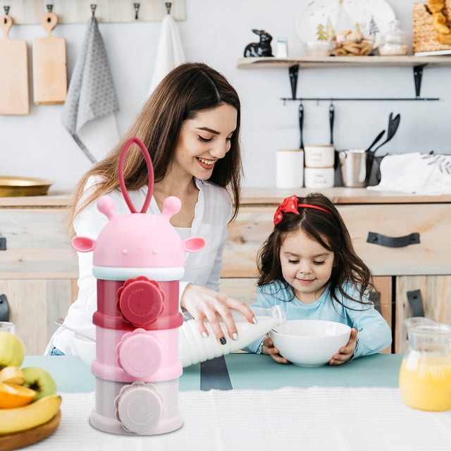 4 Stackable Baby Milk Powder Dispenser Dispenser Non-Spill Travel Container Milk Powder Dispensers Pot Portable Snack Storage Box