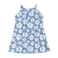 thumbnail image 1 of WEIYLL Robes Filles Été Plage Natation Couverture Sans Manches Imprimé Palmier Fleur Volants Bleu Ciel Robe 7-8 Ans, 1 of 4
