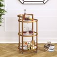 thumbnail image 2 of Henn&Hart 21" Brass Finish Metal/Glass Bar Cart, 2 of 7