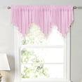 thumbnail image 1 of JilgTeok 3 Pcs Floral Sheer Lace Shade Window Curtain with Scalloped Edges and Rod Pocket Top for Easy Hanging Light Filtering Valances Drapery for Farmhouse, Kitchen, Bedroom Clearance, 1 of 4