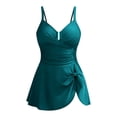 thumbnail image 4 of Swimsuit with Tummy Control and Lift For Women, Crisscross Ruched One-Piece Swim Dress with Adjustable Straps and Removable Padding for Beach or Pool, 4 of 9