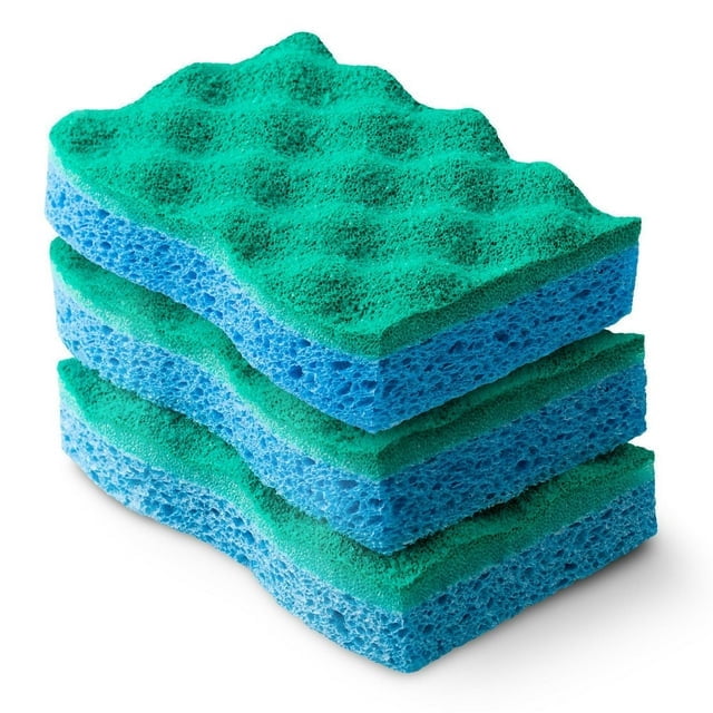 Vileda Scrunge Multi-Use Non-Scratch Scrub Sponge, 3-Count