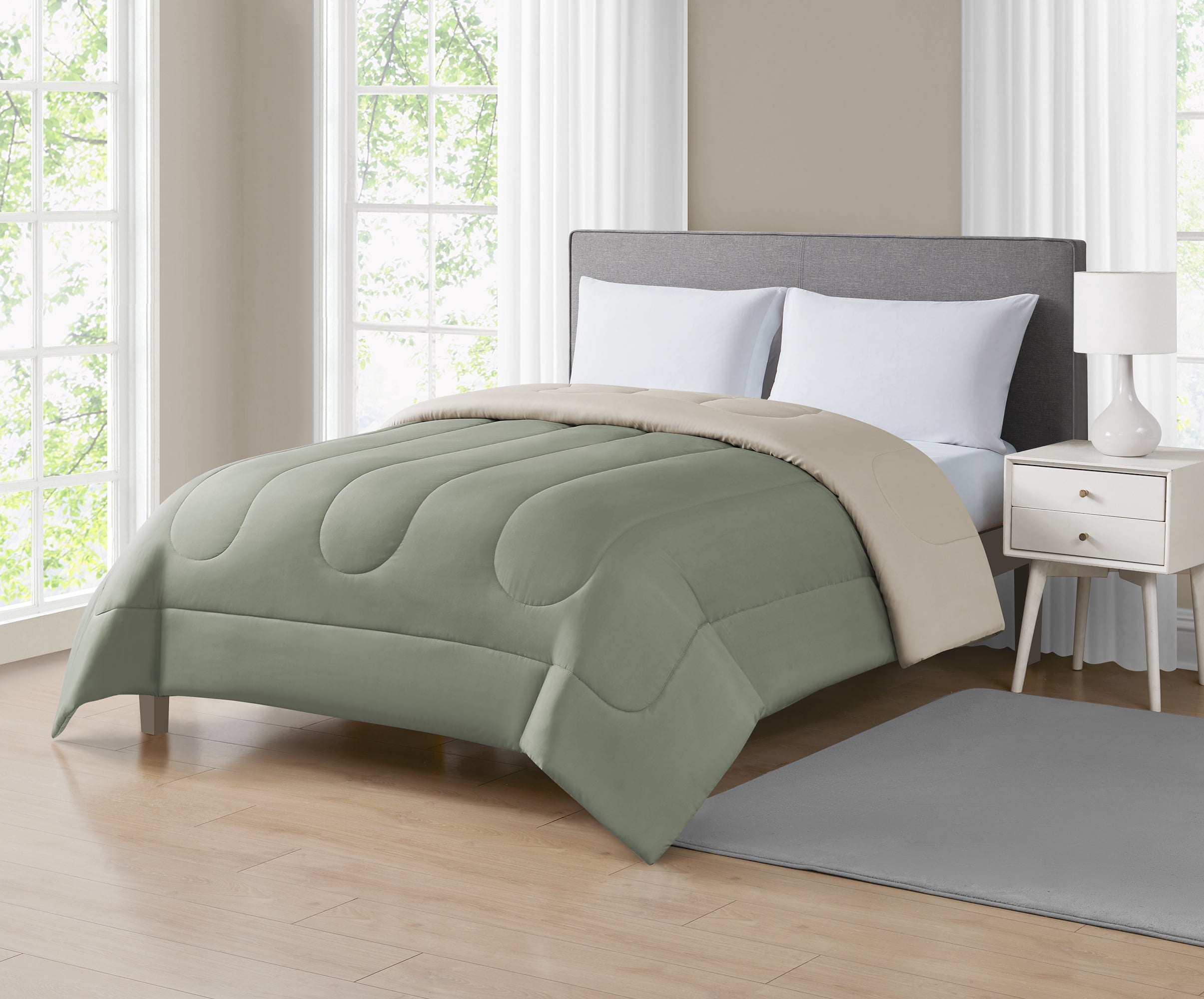 Mainstays Couette Vert Reversible Double/Grand