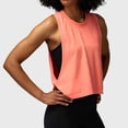 thumbnail image 2 of Timegard Womens Workout Tank Top Athletic Running Loose Cropped Top Tee Side Knot Solid Color Pullover, 2 of 4