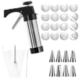 thumbnail image 2 of Cake Cookies Cream Decoration Stainless Steel Decorating Gun Set For Decoration 8 Flower And 8 Nozzles Can Be Replaced Suitable For Household Baking Tool, 2 of 9