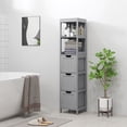 thumbnail image 2 of kleankin Armoire de Rangement Étroite pour Salle de Bain, Colonne de Linge Autoportante Grise, 2 of 10