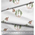 thumbnail image 2 of Soimoi Poly Georgette Fabric Leaves,Bird & Floral Block Printed Fabric 1 Yard 52 Inch Wide, 2 of 3
