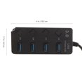 thumbnail image 2 of SHOWERORO usb data splitter 4 port abs black 1Pcs hub for home users, 2 of 5