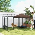 thumbnail image 2 of PawHut Enclos Extérieur pour Chiens Grands et Moyens, Noir, 2 of 10