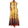 thumbnail image 1 of Robe Maxi d'Été Sans Manches à Rayures Imprimées à Col en V Vintage Décontractée pour Femme, 1 of 5