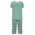 thumbnail image 4 of Rbaofujie Chemises de Nuit pour Femmes Femmes Décontracté Col Rond Manches Courtes Blouse Pantalon Mode Pyjama Ensemble Grande Taille Robe, 4 of 7
