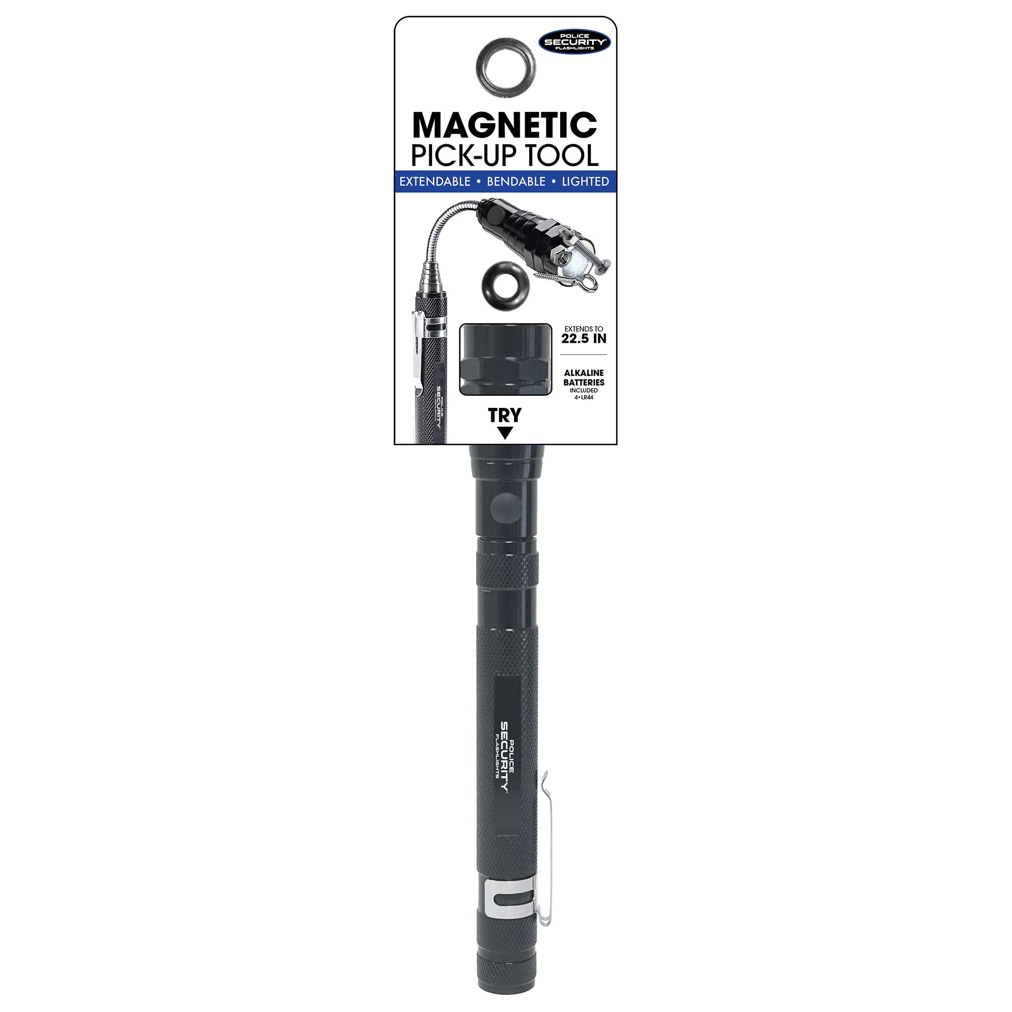 Police Security Magnetic Pick-Up Tool Flashlight